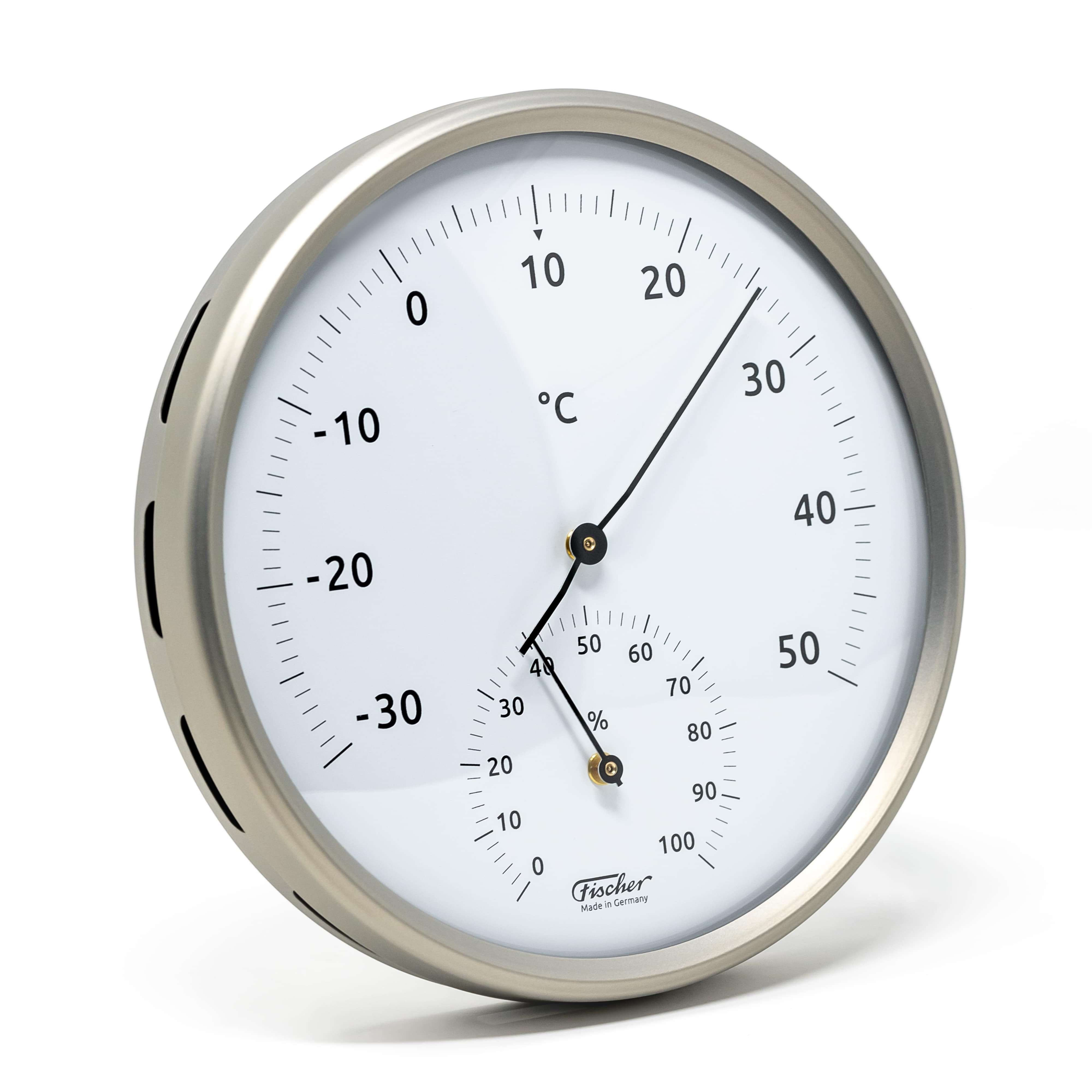 Klimamesser Fischer 186TH Thermo-Hygrometer160mm Edelstahl Made in Germany