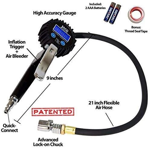 Jaco FlowPro 2.0 Digital Tire Inflator with 200 PSI Gauge – Precision Mechanic Recommended