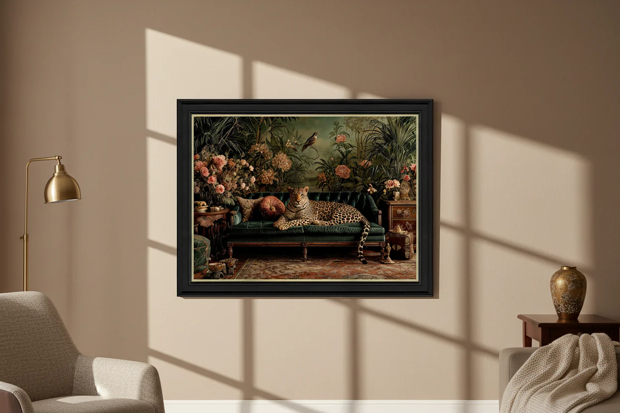 Lounging Leopard Wall Art 90x70cm