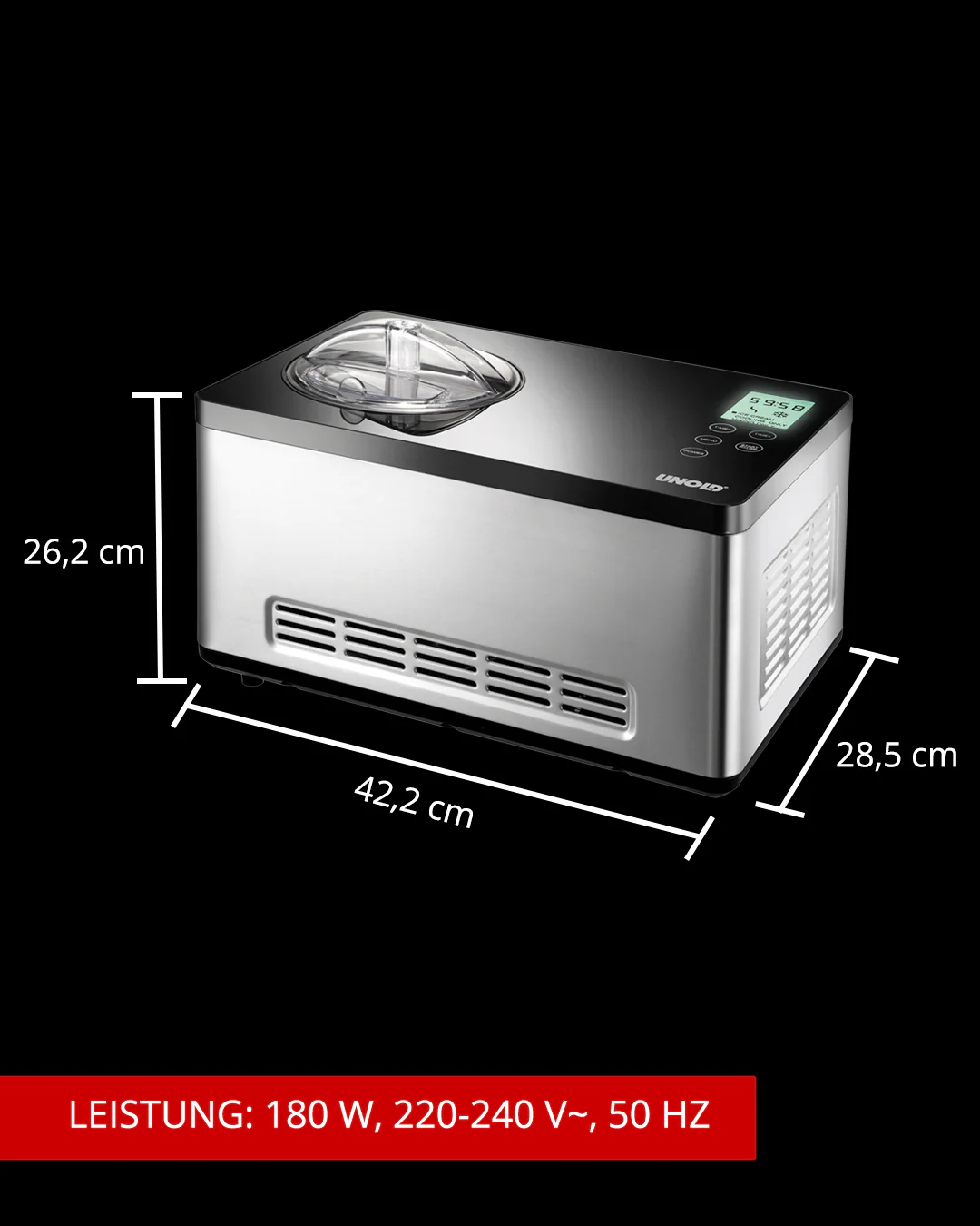 2025 Macchina per gelato Gusto con libro di ricette incluso, capacità 2 L