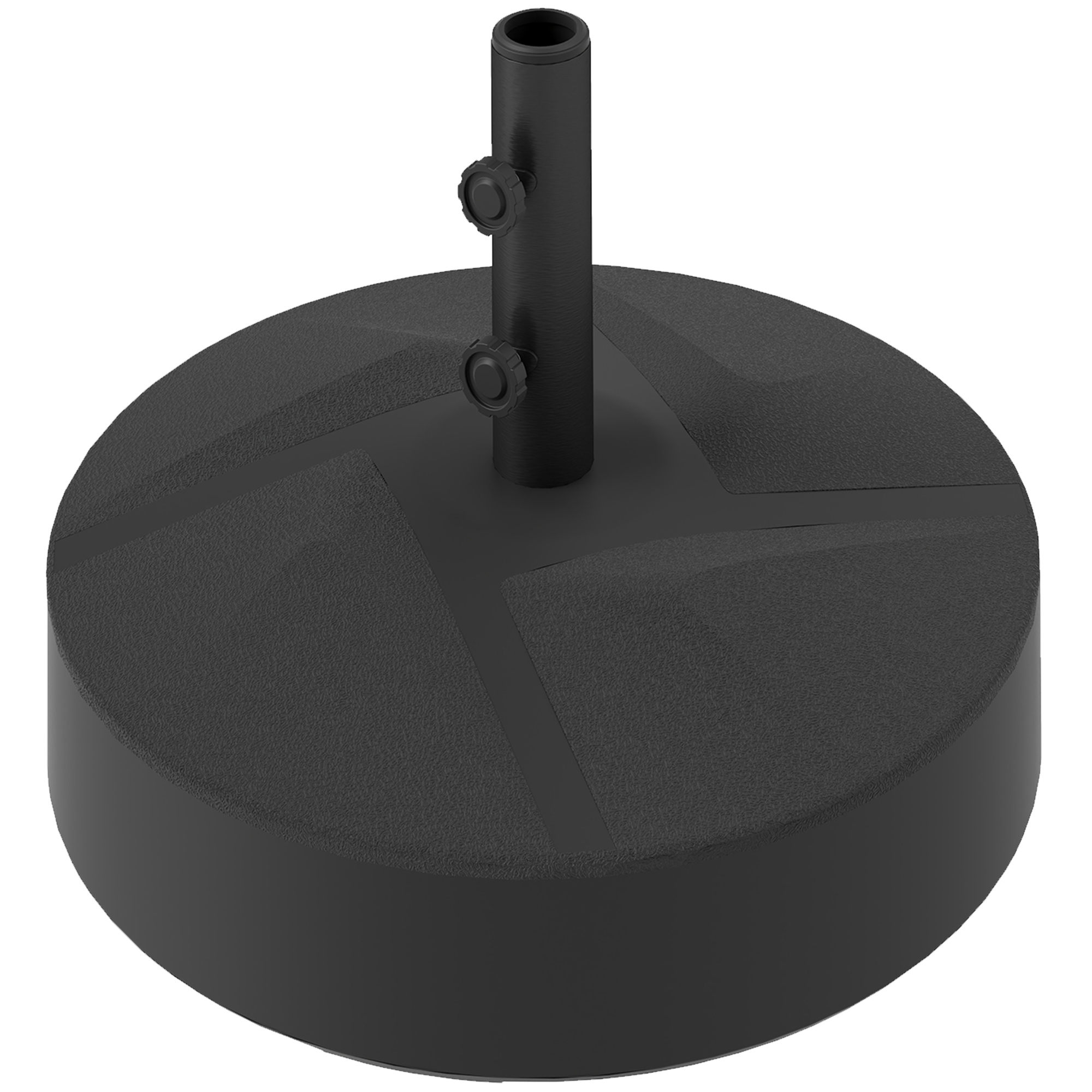 Outsunny Sonnenschirmständer bis 30 kg befüllbar Schirmständer Rund Schirmhalter für Sonnenschirm 36/38/48mm Schwarz