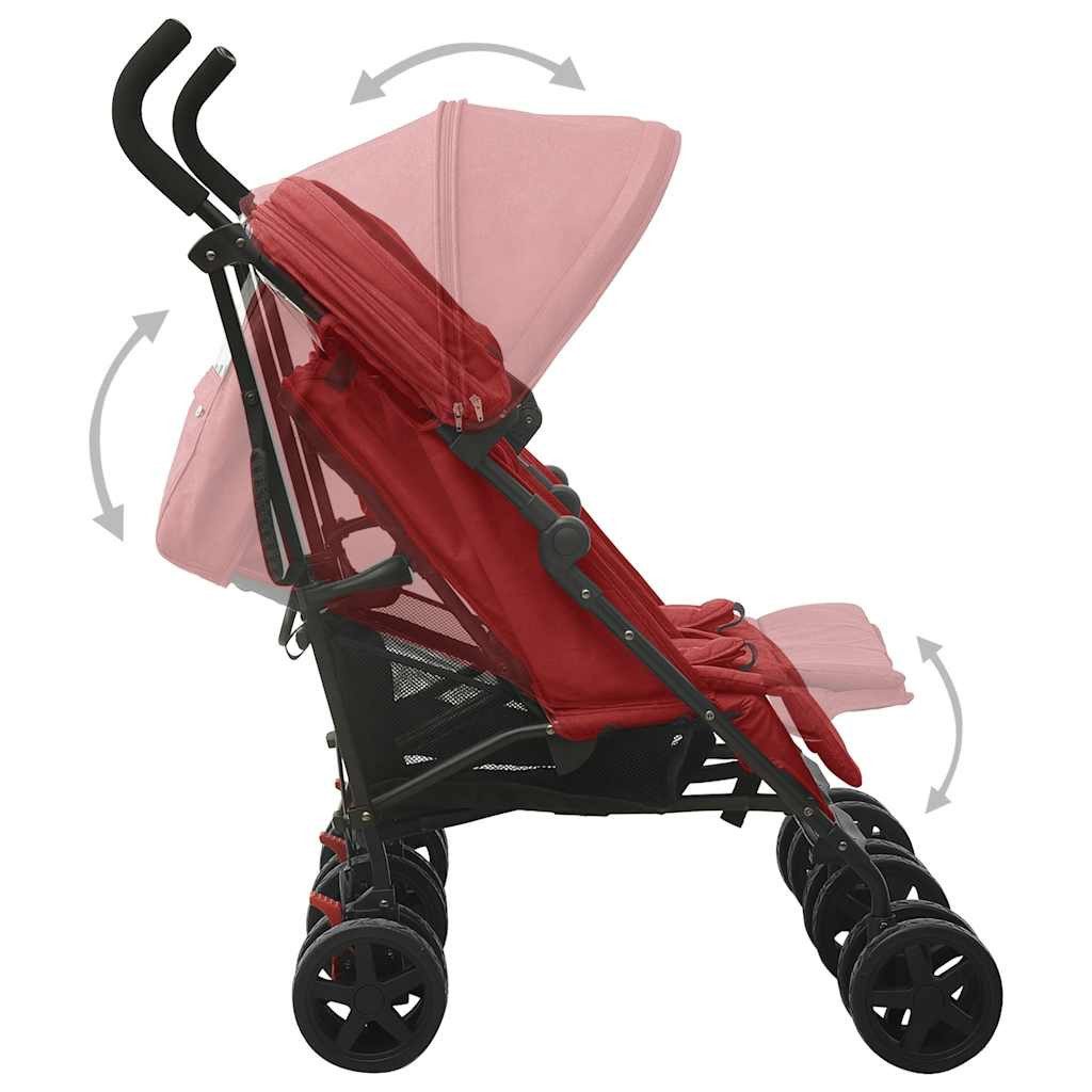 Kinder-Buggy Geschwisterwagen Rot Stahl