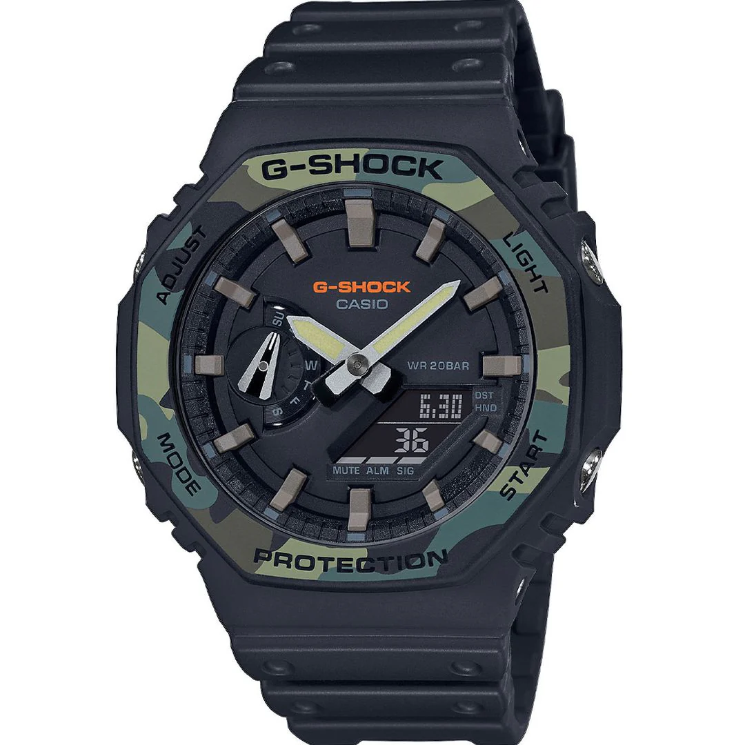 Orologio G-Shock GA-2100SU-1AER militare nero e camouflage