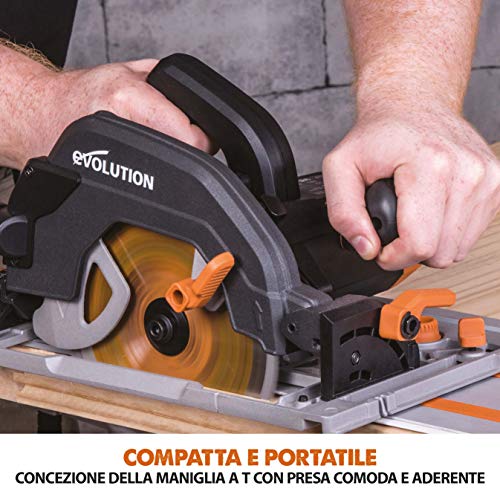 Evolution Power Tools   R185CCSX Sega Circolare Multi Materiale 185 mm Compatibile con Binario Guida (Pacchetto Abbinato con Binario da 1020 mm Incluso), 230 V : Amazon.it: Fai da te