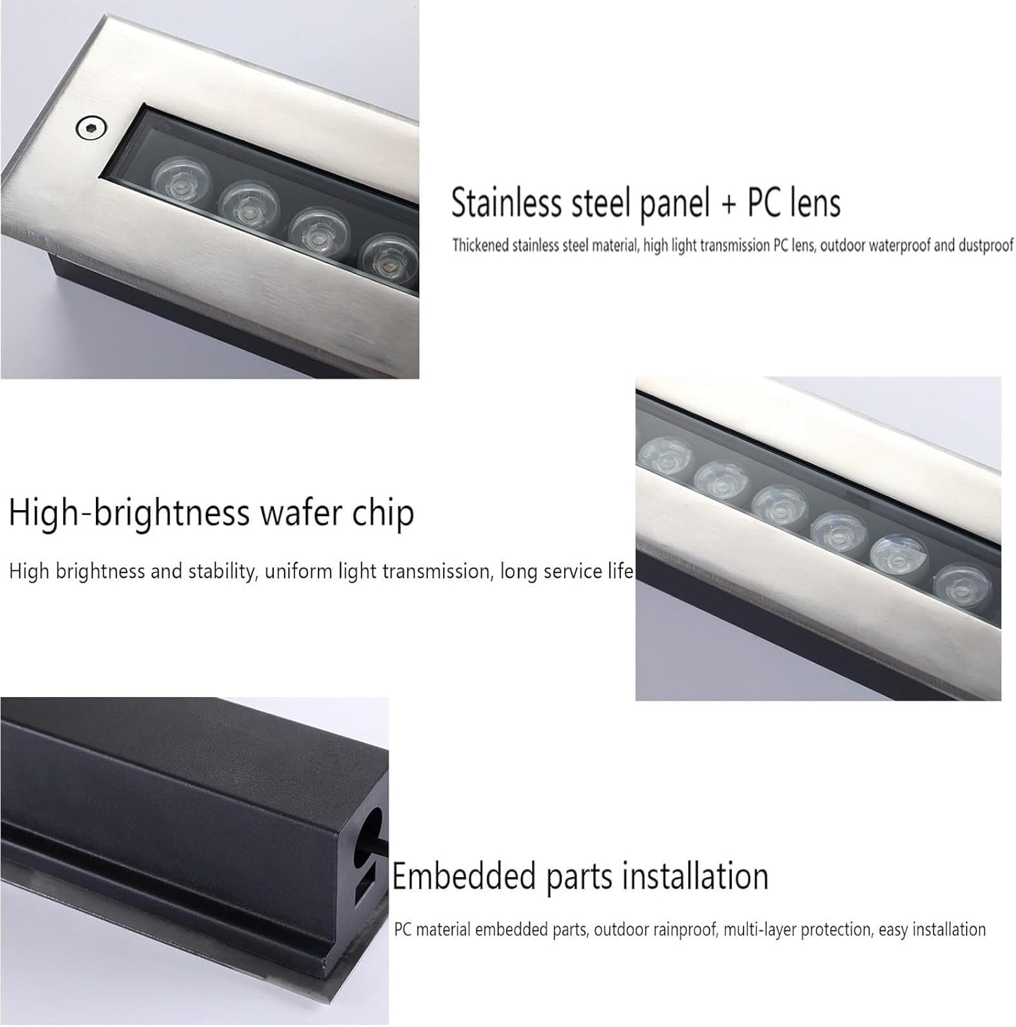 LED Outdoor Buried Lights Waterproof Landscape Recessed Floor Lamp 6W Underground Lighting for Garden Driveway Deck Bridge IP65 Rated Energy Efficient