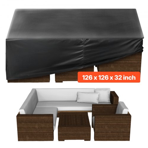 VEVOR Schutzhülle Abdeckplane für Terrassenmöbel 420D Wasserfest 320x320x81cm