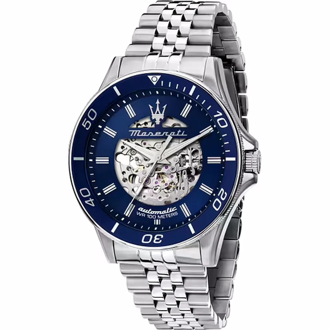 Orologio Maserati Sfida blu Skeleton in acciaio R8823140011