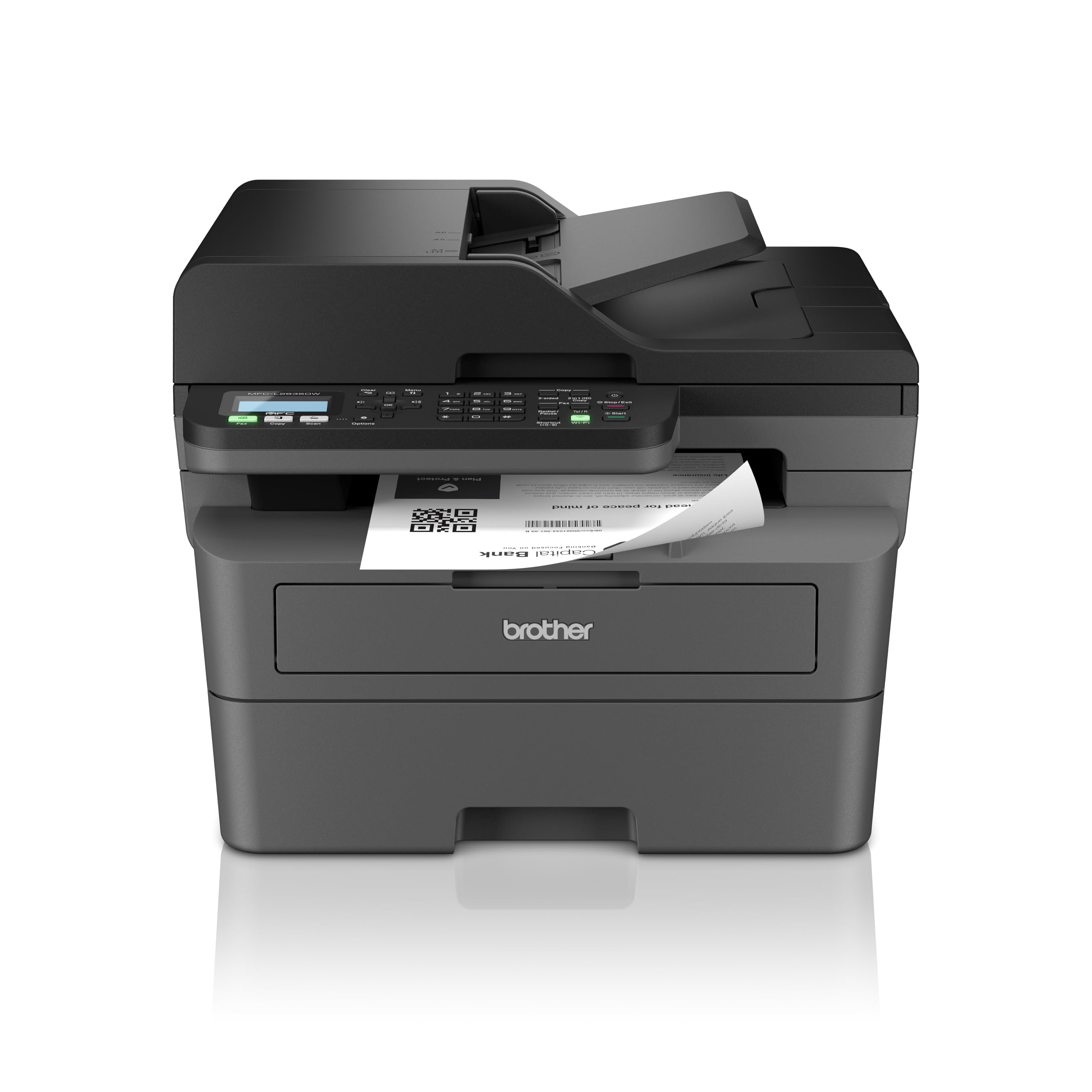 Monolaser-Multifunktionsdrucker MFC-L2835DW mit WLAN, LAN und USB, automatischem Duplexdruck sowie 50-Blatt-ADF