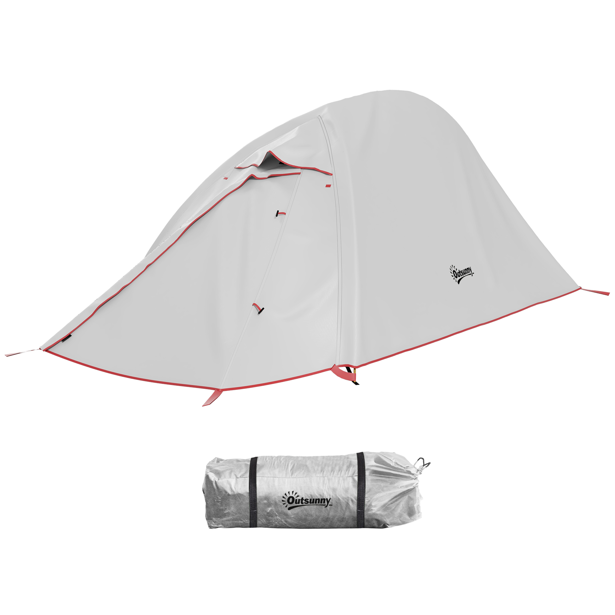 Outsunny Zelt Camping mit Doppeldach 2000mm und Transporttasche Abmessungen 300L x 135B x 110H cm