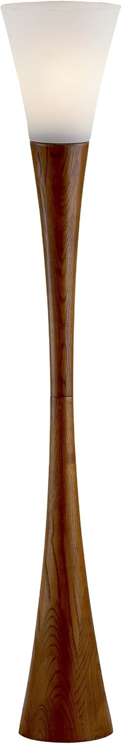 Adesso Home 3201-15 Contemporary Modern One Light Floor Lamp from Espresso Collection in Bronze/Dark Finish, 10.00 inches, Walnut Poplar Wood