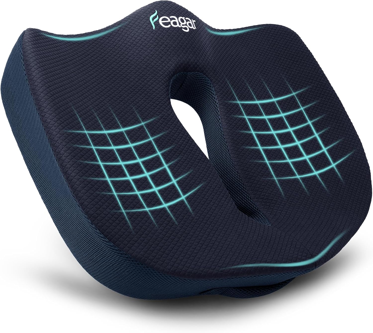 Feagar Cuscino per Sedile - Cuscini Ergonomico Sedile per Coccige Sciatica Lombare - Cuscino Memory Foam per Ufficio Casa Auto Sedia a Rotelle, Nero