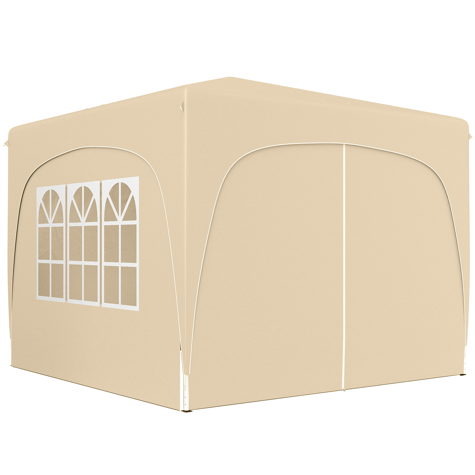 Outsunny 3 x 3 m Pavillon, Pop-up Gartenzelt mit Seitenwänden und Tragetasche, UPF50+, höhenverstellbar, Sand