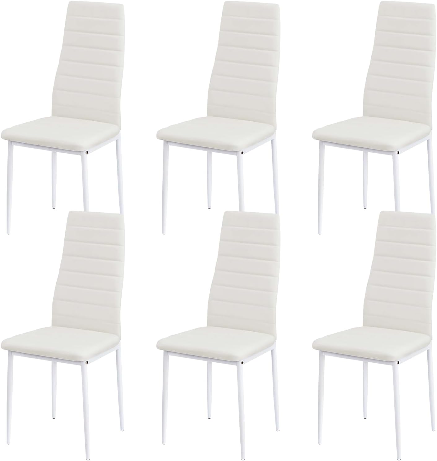 buybyroom Sedie Cucina Set da 4, Sedie Imbottite Sala da Pranzo Moderne, Gambe in Metallo, Adatto per Cucina, Soggiorno e Ufficio, Beige