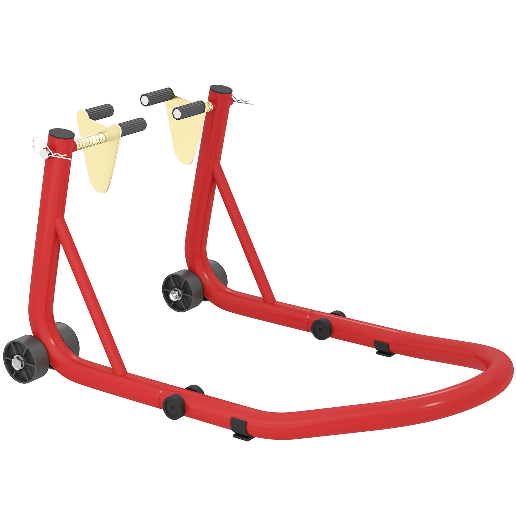 HOMCOM Motorradständer Set vorne/hinten Montageständer Motorradheber bis 544 kg Stahl Rot