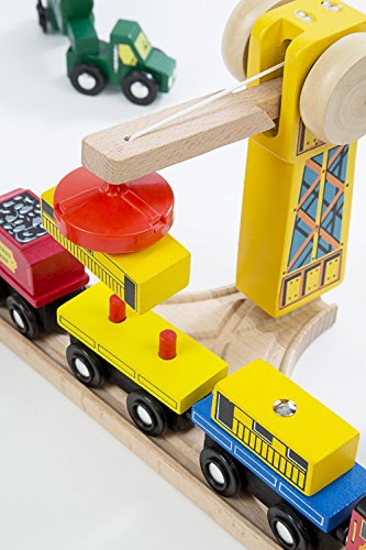 Melissa & Doug Wooden Railway Set : Giochi e giocattoli