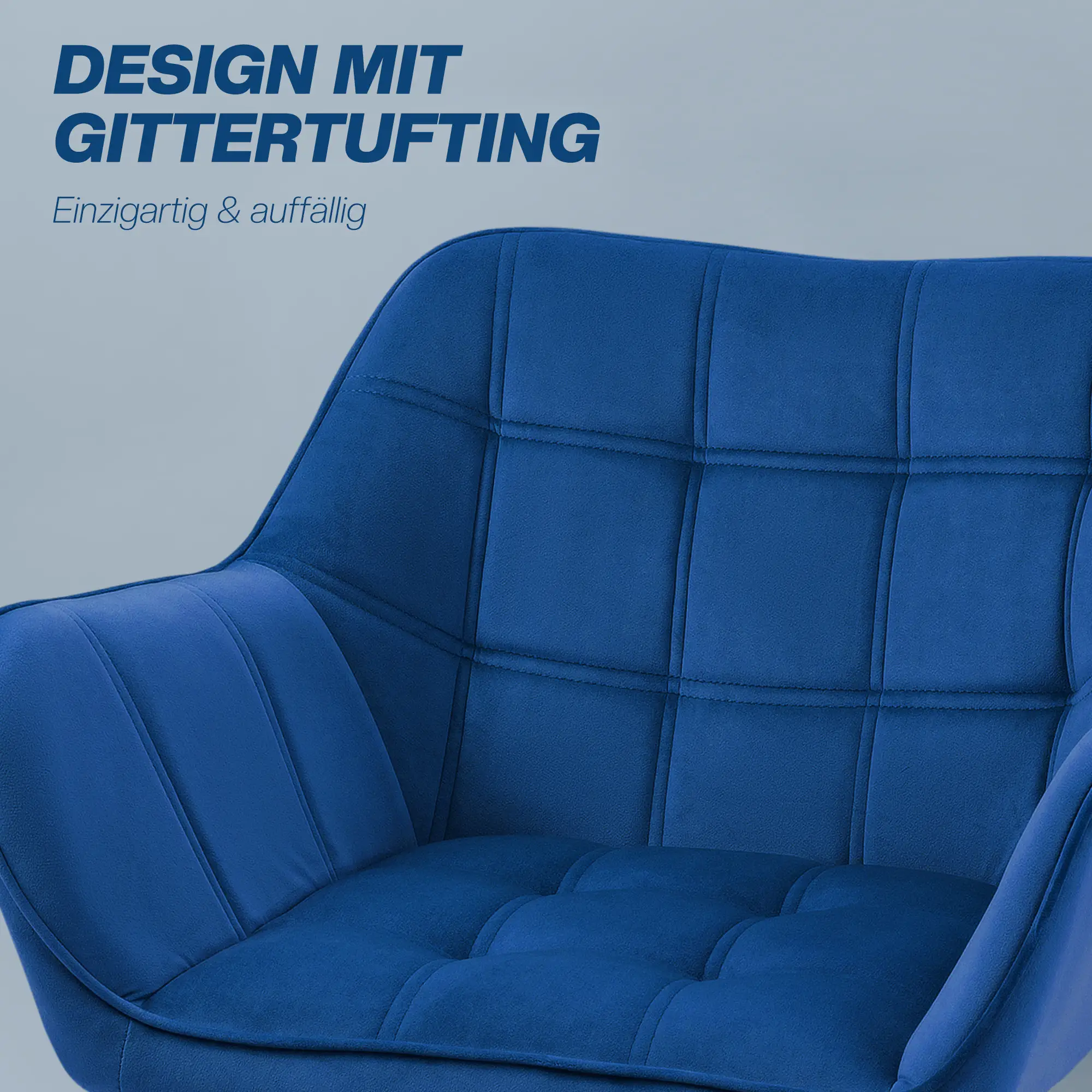 HOMCOM Polsterstuhl Skandi-Design kräftige Farben Blau