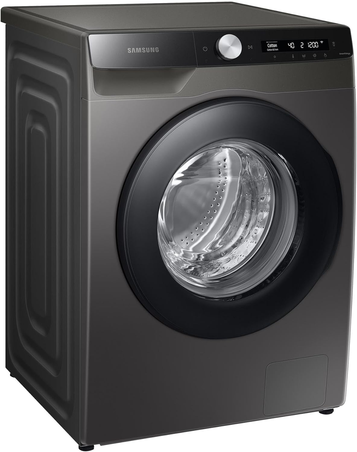 Samsung Waschmaschine, 8 kg, 1400 U/min, Ecobubble, Simple Control, WiFi SmartControl, SuperSpeed 59 Min, Inox/Schwarz, WW80T604ALXAS2