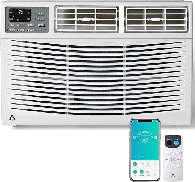8000 BTU Window Air Conditioner with WiFi, Window AC Unit 110-115V Cools Up to 350 Sq. Ft