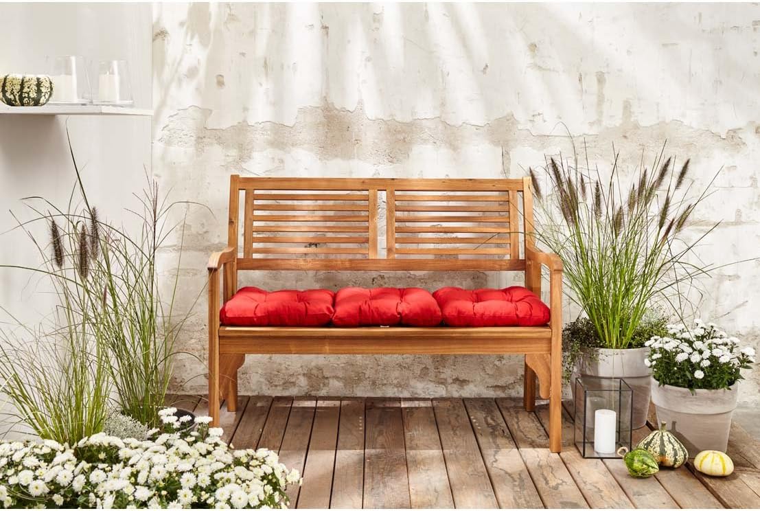 Dehner Klappbank Douglas, 2-Sitzer, ca. 119 x 62 x 90 cm, aus FSC® - zertifiziertem Akazienholz, natur