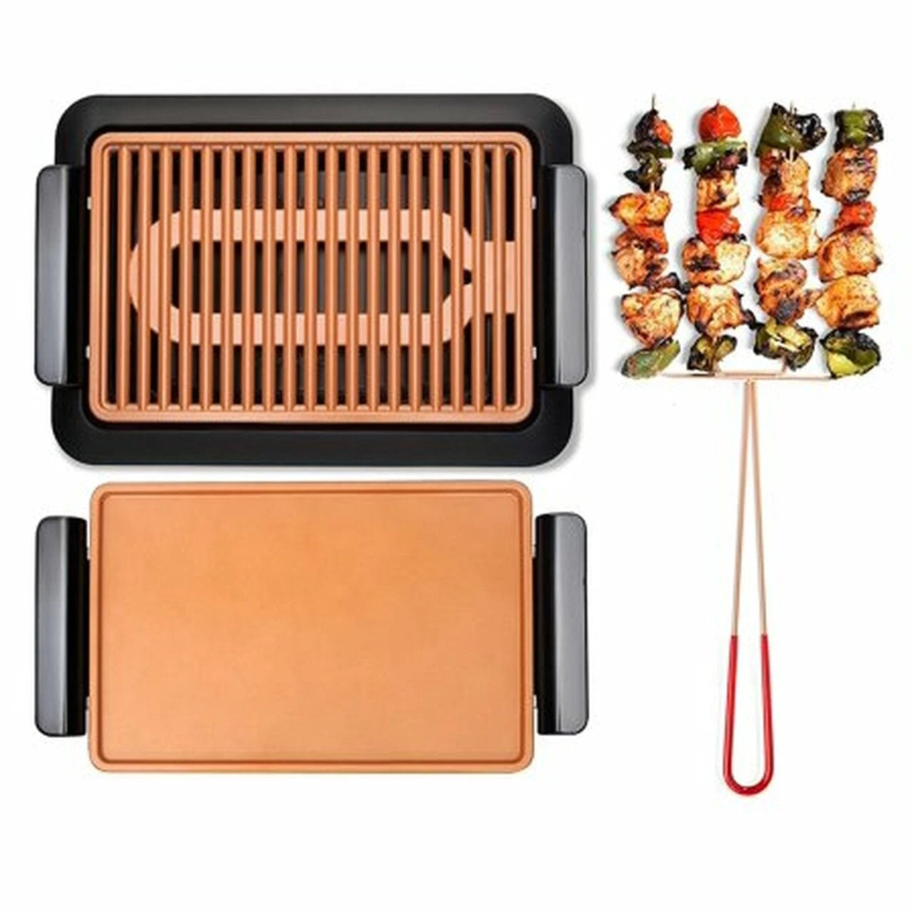 Gotham Steel Smokeless Electric Grill with Interchangeable Griddle Surface &ndash; Nonstick Multipurpose Indoor BBQ & Surface Grill As Seen on TV
