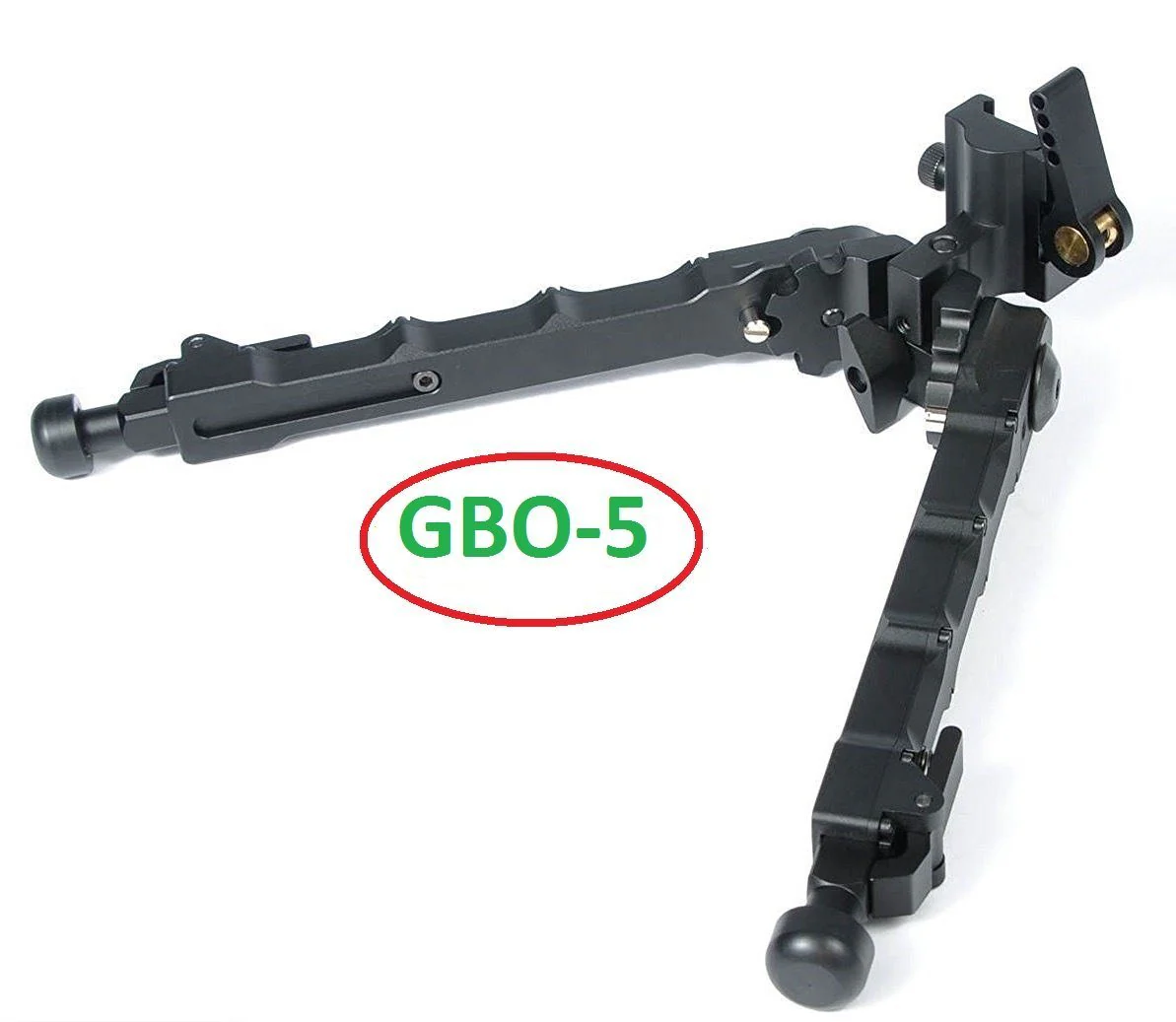 Green Blob Outdoors GBO5 QD Bipod Black Tactical Bipod 7.25-9 inches Quick Detachable Flat Adjustable Matte Black