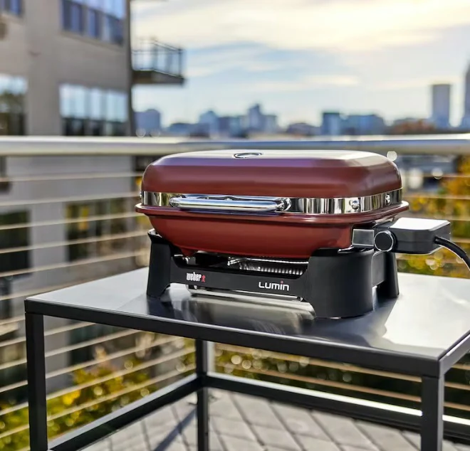 Weber Lumin Compact Barbecue Elettrico Rosso – Design Compatto e Potente