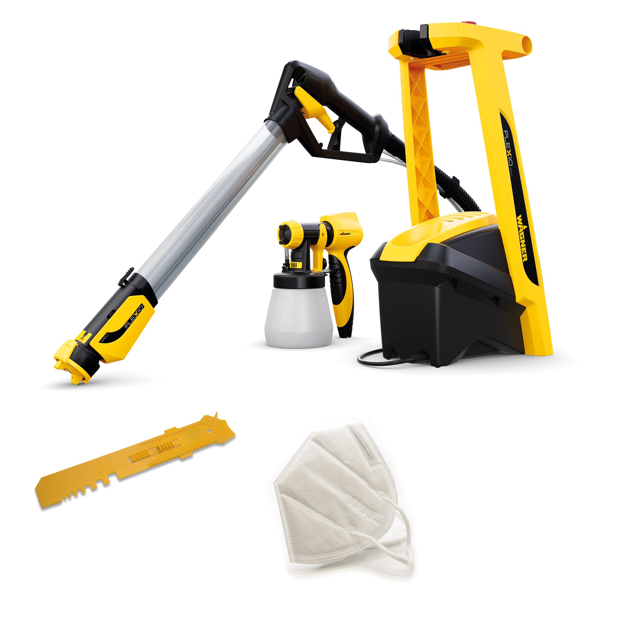 WAGNER Farbsprühsystem W 950 FLEXiO für Wand Latexfarben Lacke Lasuren innen außen 15 m² in 5 min 800 ml 630 W