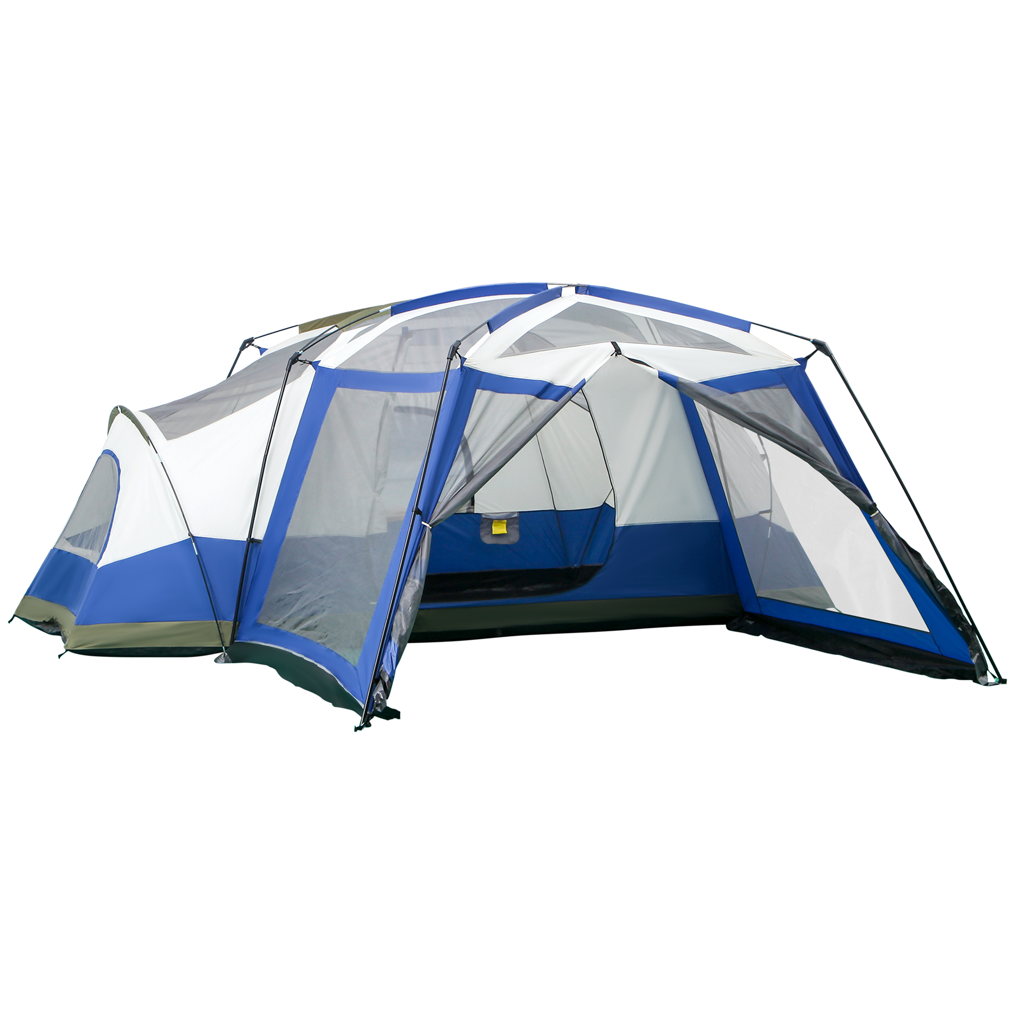 Camping Tent 6-8 Persoons Familietent met Vestibule Glasvezel Blauw