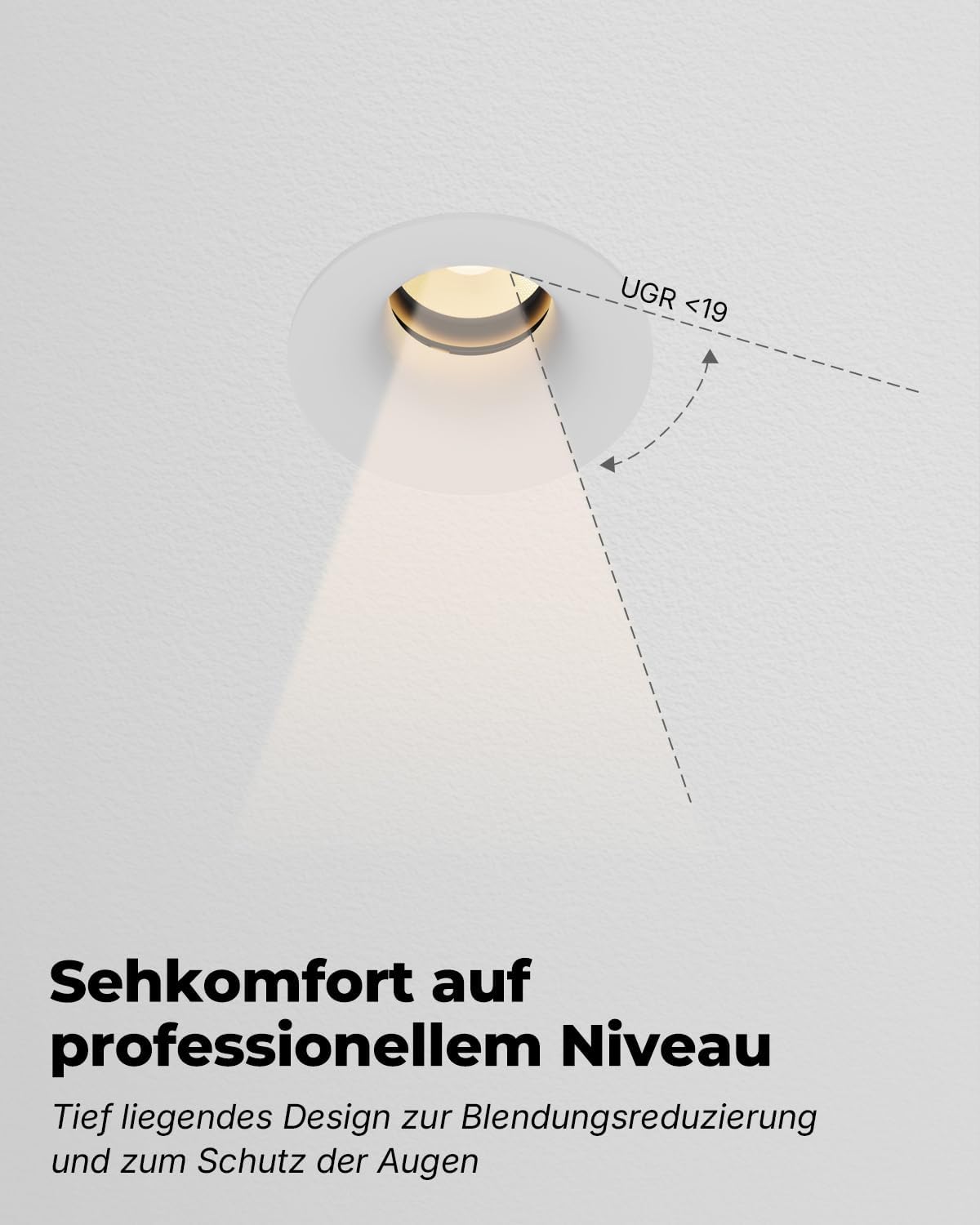 SCON Einbaustrahler 6er-Set, 10 W, runde Einbaustrahler, verstellbarer Abstrahlwinkel, 5-Farben-Durchmesser, Farbtemperatur 2700K–6000K, geeignet für Wohnzimmer, Küche und Flur