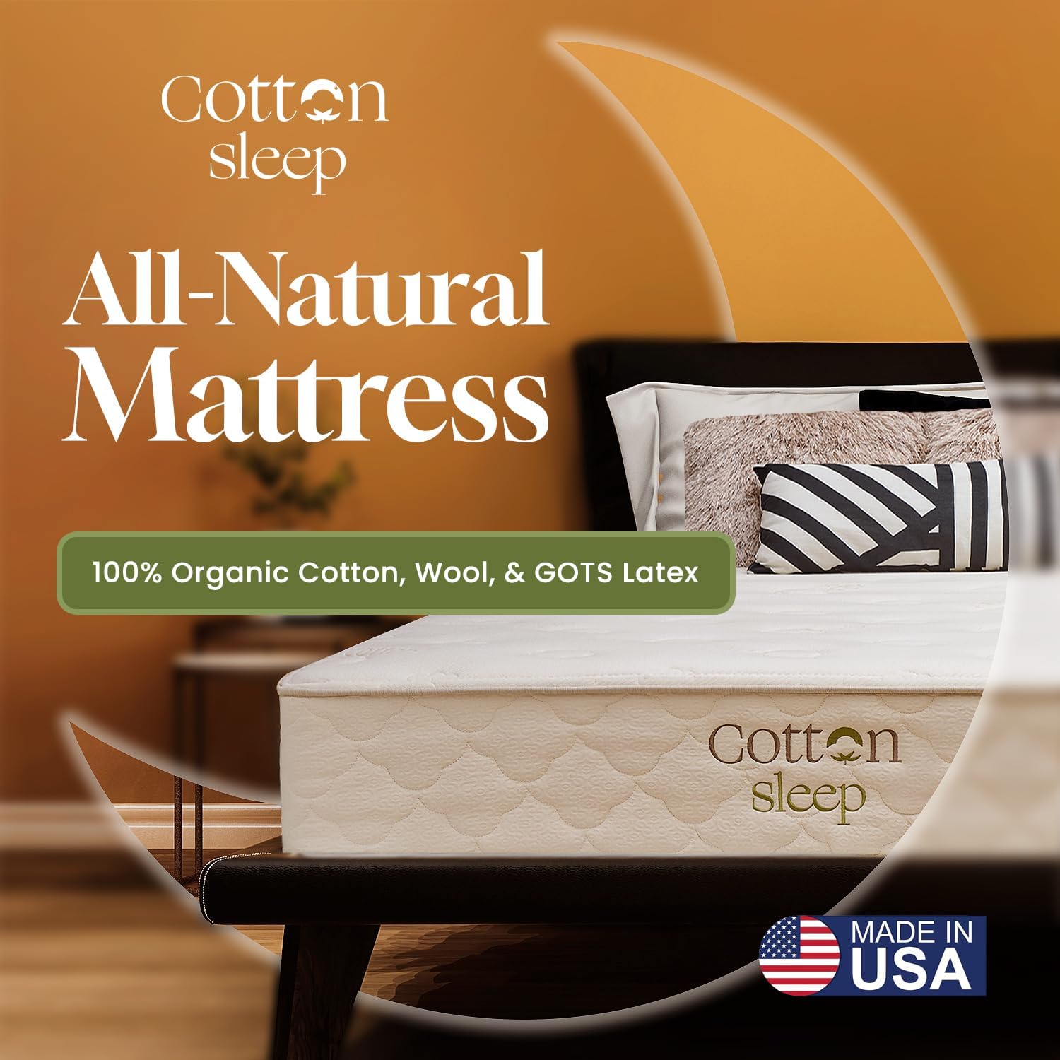CottonSleep All Natural Mattress (100% Organic Cotton, Wool, & GOTS Latex, Made in The USA) Non Toxic, Fiberglass Free Hybrid Pocket Coil and Plush Foam Bed in A Box Medium Soft - King, 11