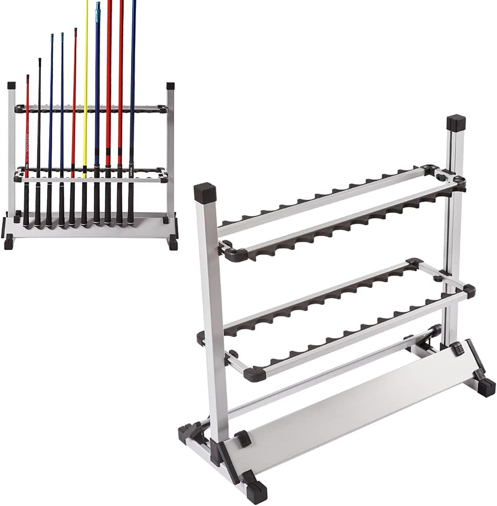 Rutenhalter, tragbar, Aluminiumlegierung, ideal zum Organisieren und Unterstützen von bis zu 24 Angelruten, perfekt für Outdoor-Enthusiasten