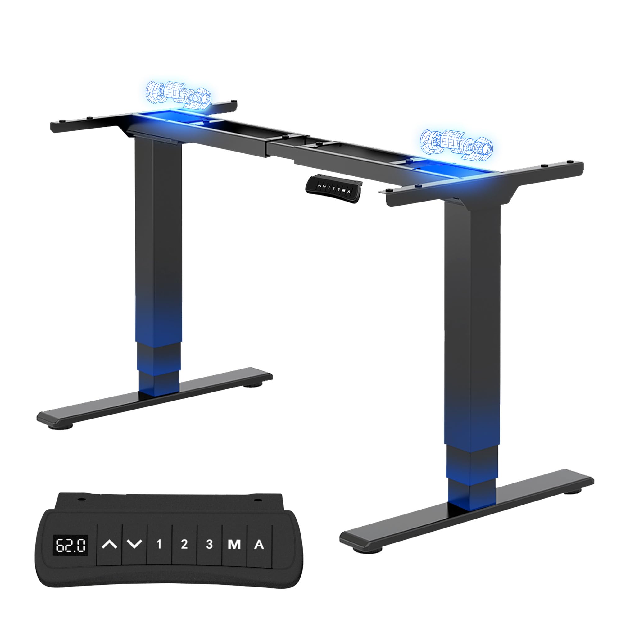 Flexispot elektrisches höhenverstellbares Schreibtischgestell mit Doppelmotor und dreistufiger Verstellung