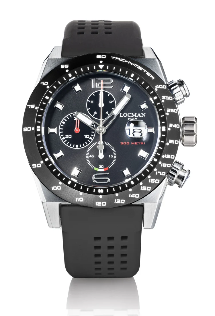 Orologio Locman Stealth 300mt crono nero silicone 0219A01A-0KBKNKS2K