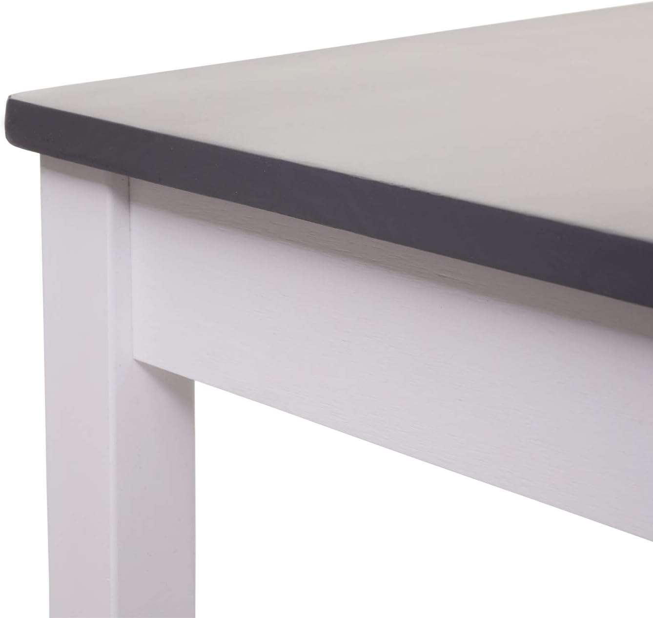 Mendler Set Tavolo con 4X sedie Country Classica Cucina Soggiorno HWC-F77 Legno massello Bianco e Grigio