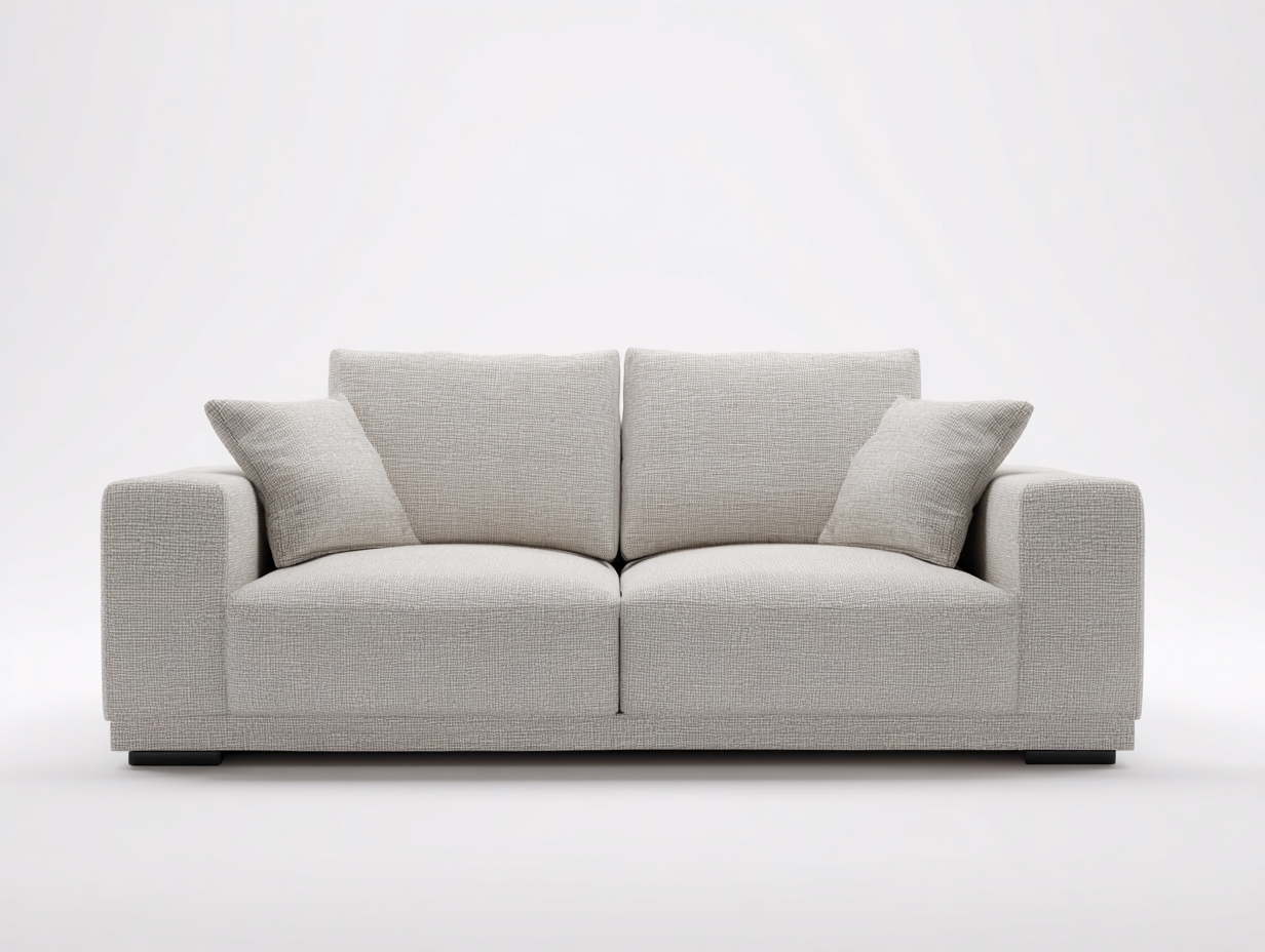 Sofa 2-Sitzer Stoffbezug 178x90x75 cm Hellgrau Modernes Design Gerade Form