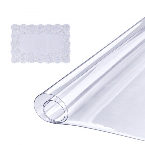 VEVOR Tischfolie Tischschutz Transparent 1,5 mm Dicke, Tischschutz-Folie PVC 918 x 1852 mm Rechteckige Tischdecke Tischfolie Abwaschbar Verschleißfest Hitzebeständig Wasserdichte Tisch-Schutzfolie