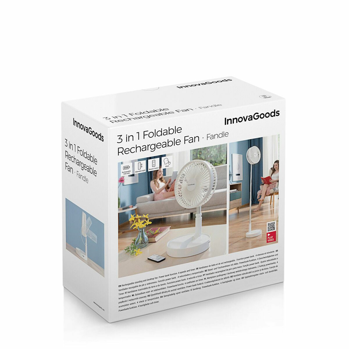 Bodenventilator Innovagoods Faltbarer wiederaufladbarer 3-in-1-Ventilator Fandle Innov
