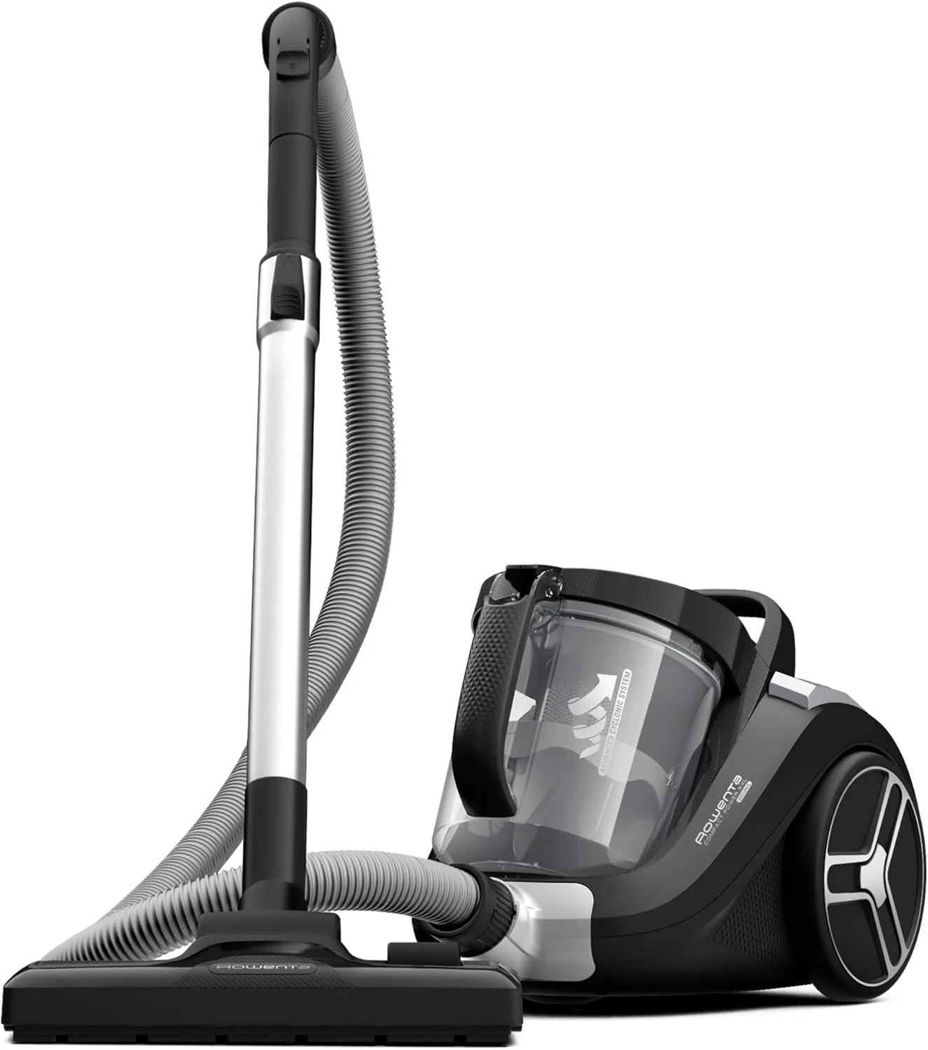 Rowenta RO4825 zakloze stofzuiger Compact Power XXL | 550 watt | 2,5L stofreservoir | Compact & stil | Extreme zuigkracht | Zeer effici?nte zuigmond | Zwart/Grijs