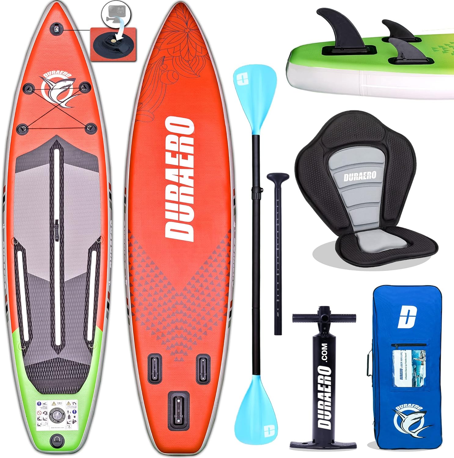 Tavola SUP Gonfiabile Tavola Stand Up Paddle Tavola da Surf Premium con Sedile Kayak, Supporto per Telecamera, 330x76x15 cm, fino a 150 kg, 305x76x15 cm, fino a 130 kg