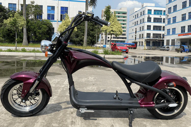 Mangosteen M1P Elektro-Chopper in Weinrot – 2000W Bürstenloser Motor, 60 km/h Hchstgeschwindigkeit