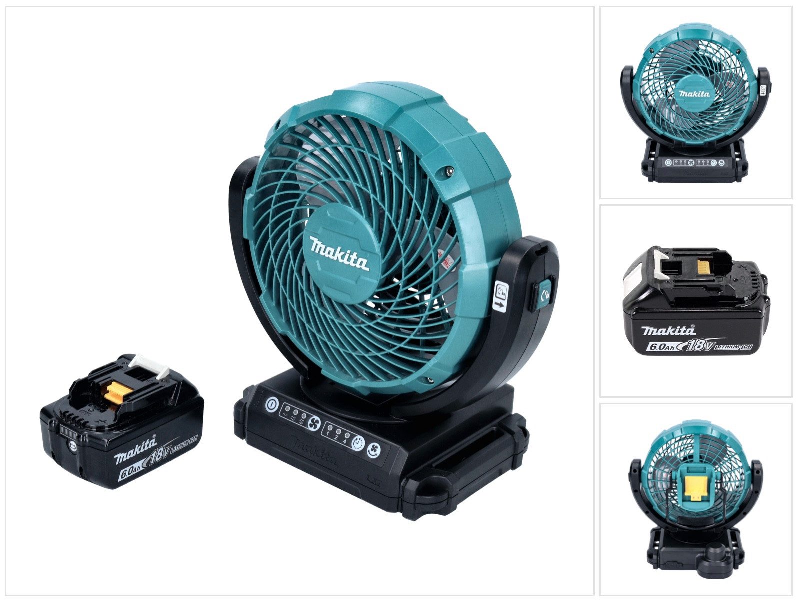 Akku-Standventilator DCF 102 G1 Akku Ventilator Lüfter 18 V 18 cm + 1x Akku 6,0 Ah - ohne