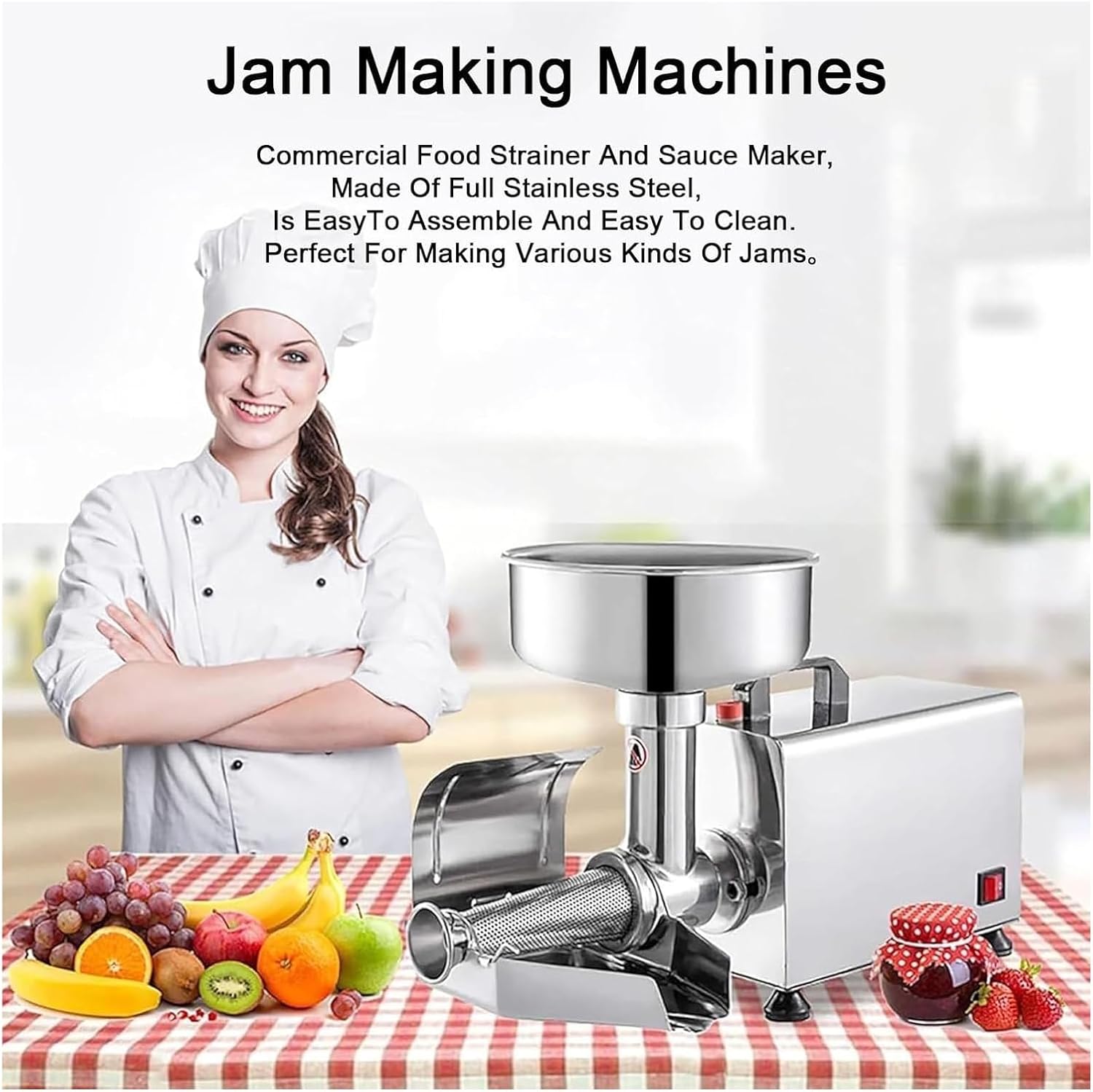RayGenius 450w macchina per la confettura in acciaio inossidabile, setaccio per la confettura, macchina per la confettura a pressione di frutta, macchina per la pressatura a salsa.