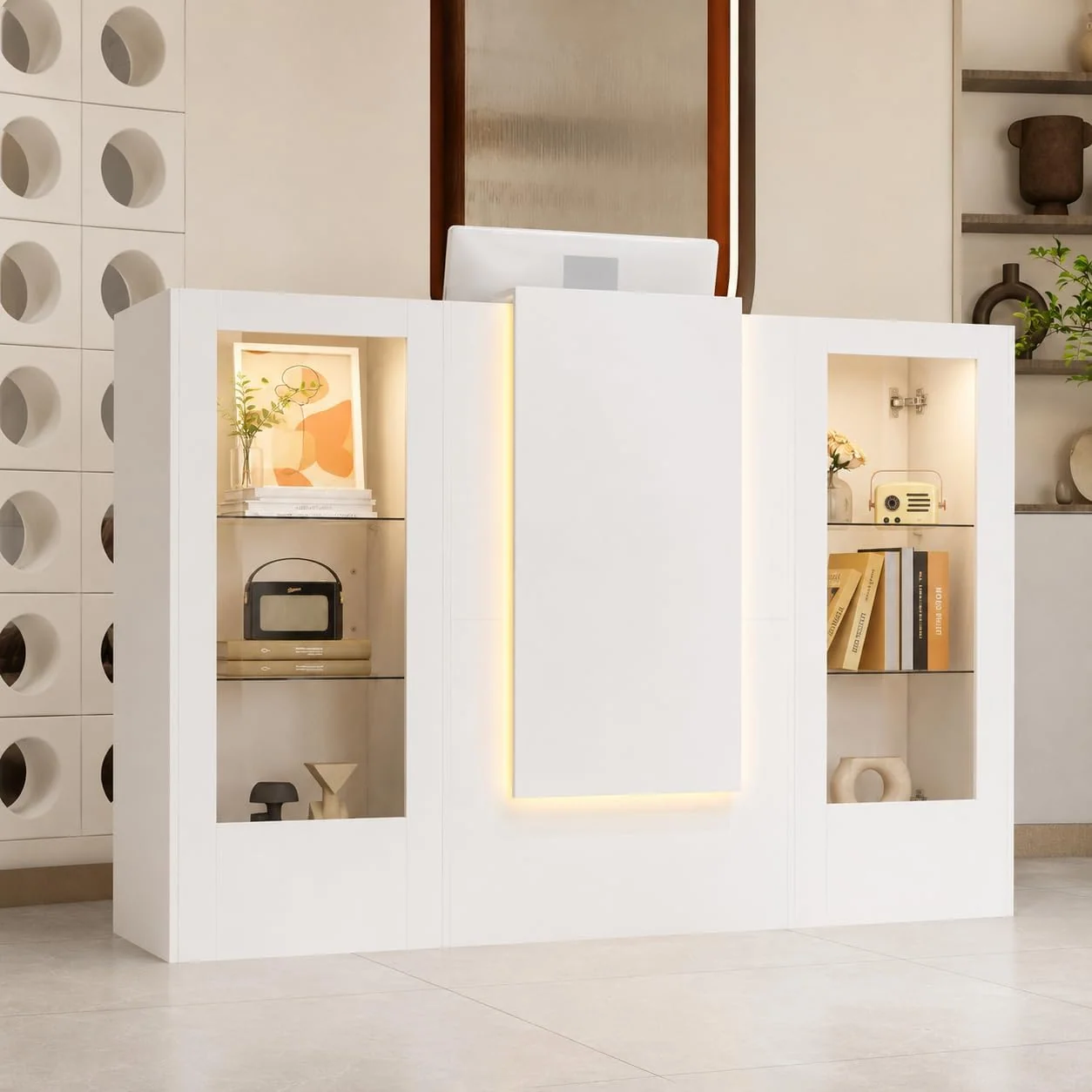 Empfangstheke mit LED-Beleuchtung Empfangstresen mit Tatsaturschublade