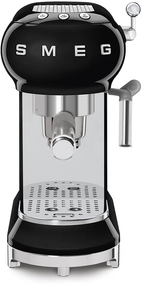 Smeg, ECF01PGEU Manual Espresso-Kaffeemaschine, Cappuccino -System, Thermoblock, groe Tassengehuse und Doppelkaffeefunktion, 1 l Wassertank, kompakte Abmessungen, 1350W, Pastellgrün
