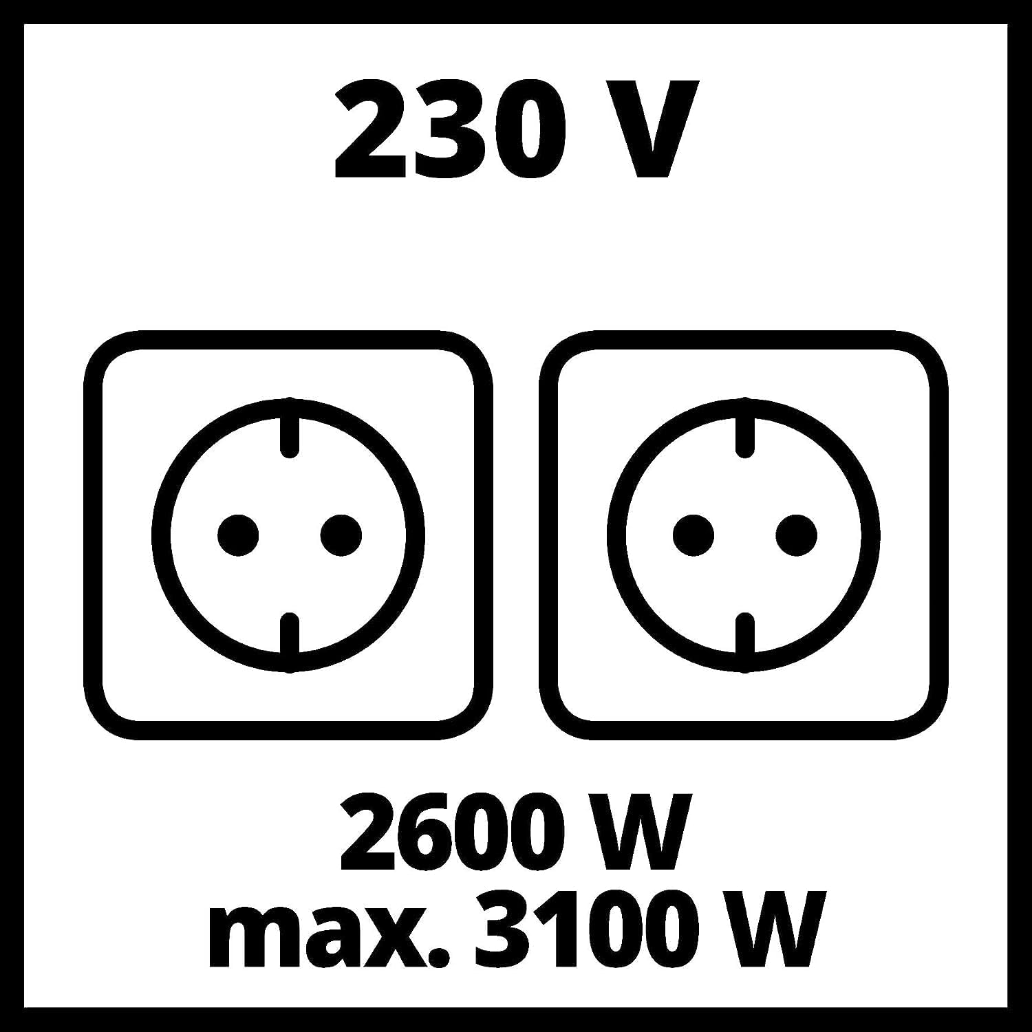 Einhell Stromerzeuger (Benzin) TC-PG 35/E5 (3100 W Maximalleistung, 2600 W max. Dauerleistung, 15 L Tank, 4-Takt-Motor, AVR-Funktion, 2x 230 V, Ölmangelsicherung, Überlastschutz)