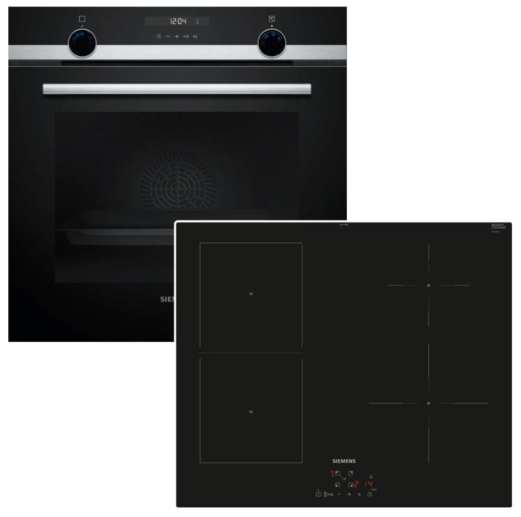 Backofen-Set Hydrolyse EcoClean mit Induktionskochfeld Booster autark 60 cm