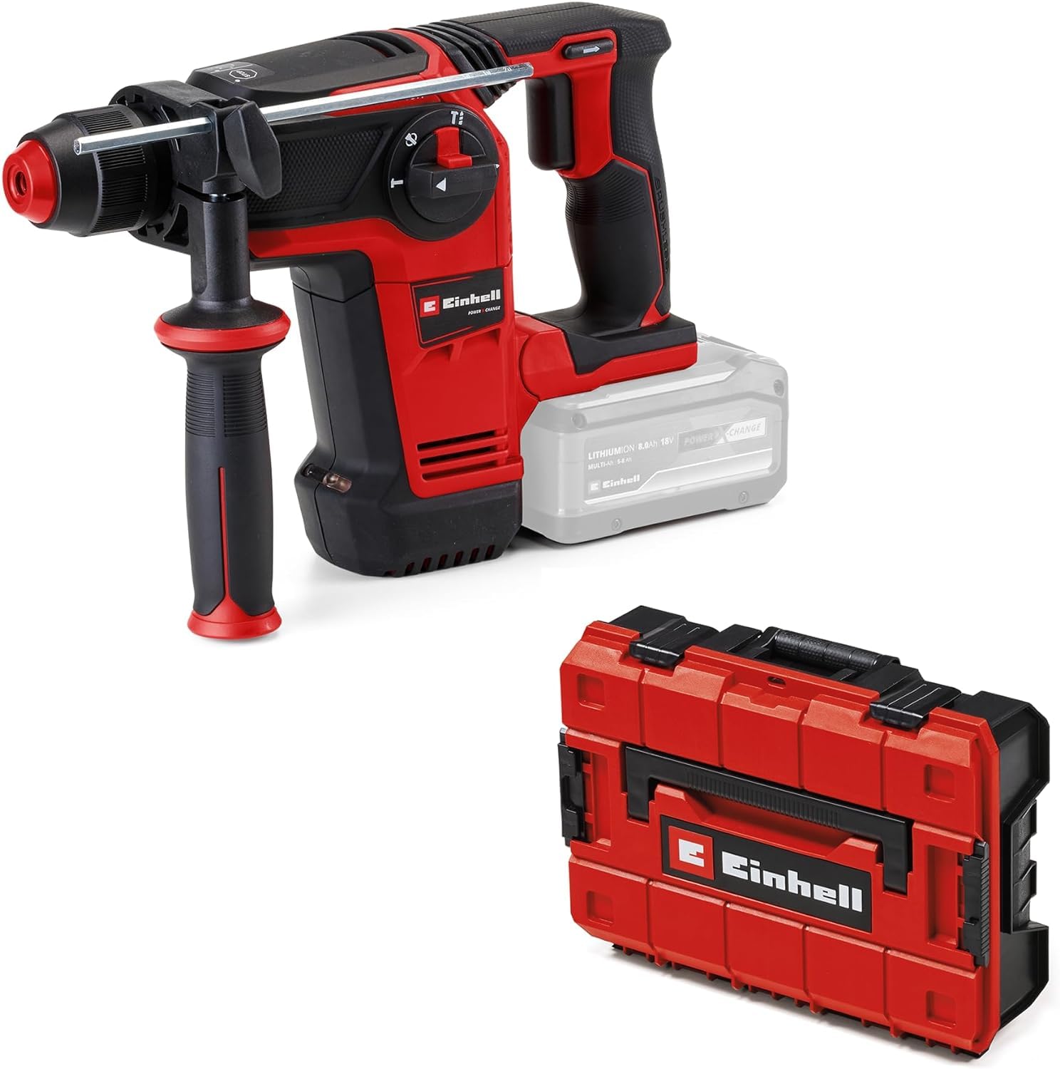 Akku-Bohrhammer TP-HD 18/26 Li BL Solo mit 18 V Brushless-Motor, 2,6 J und SDS-plus für 26 mm Bohrleistung in Beton, 4 Funktionen, im Koffer ohne Akku