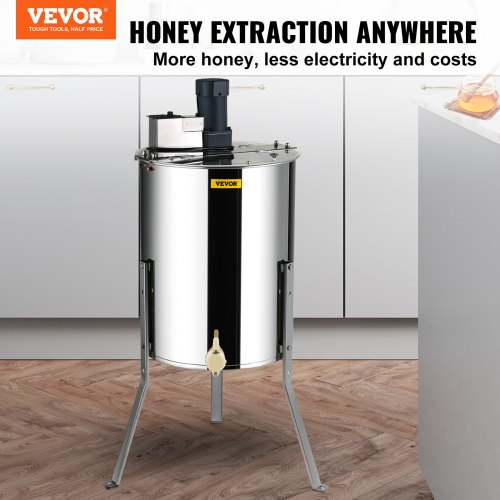 VEVOR Honigschleuder Elektrisch 140 W Tangentialschleuder Edelstahl 4/8 Rähmchen Honigschleuder 45 mm Honigventil 1300 U/min Elektro Honigschleuder