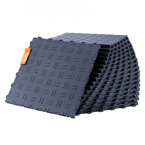 VEVOR Garagen-Bodenbeschläge, 305 x 305 x 13,4 mm, 50er-Set Industrieboden, rutschfeste doppelseitige Struktur-Garagenboden, für Garagen, Keller, Reparaturwerkstätten, Graphitgrau