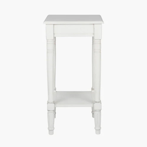 Heritage Elizabeth White Pine Wood Accent Table with Shelf K/D